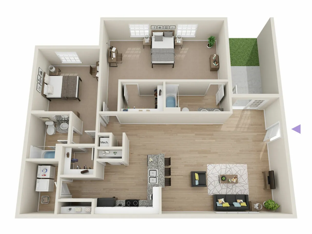 B4 2 Bedroom Floor Plan | The Preserve Murfreesboro | Apartments In Murfreesboro TN