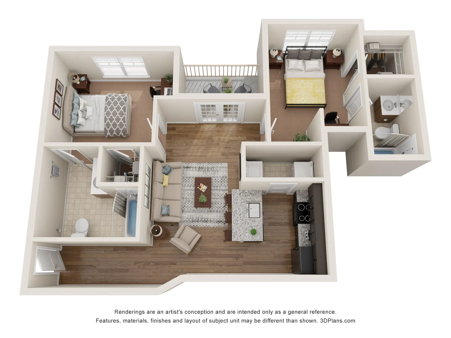 Floor Plans at Eagle Flatts 1, 2 & 4 Bedroom Apartments Near USM