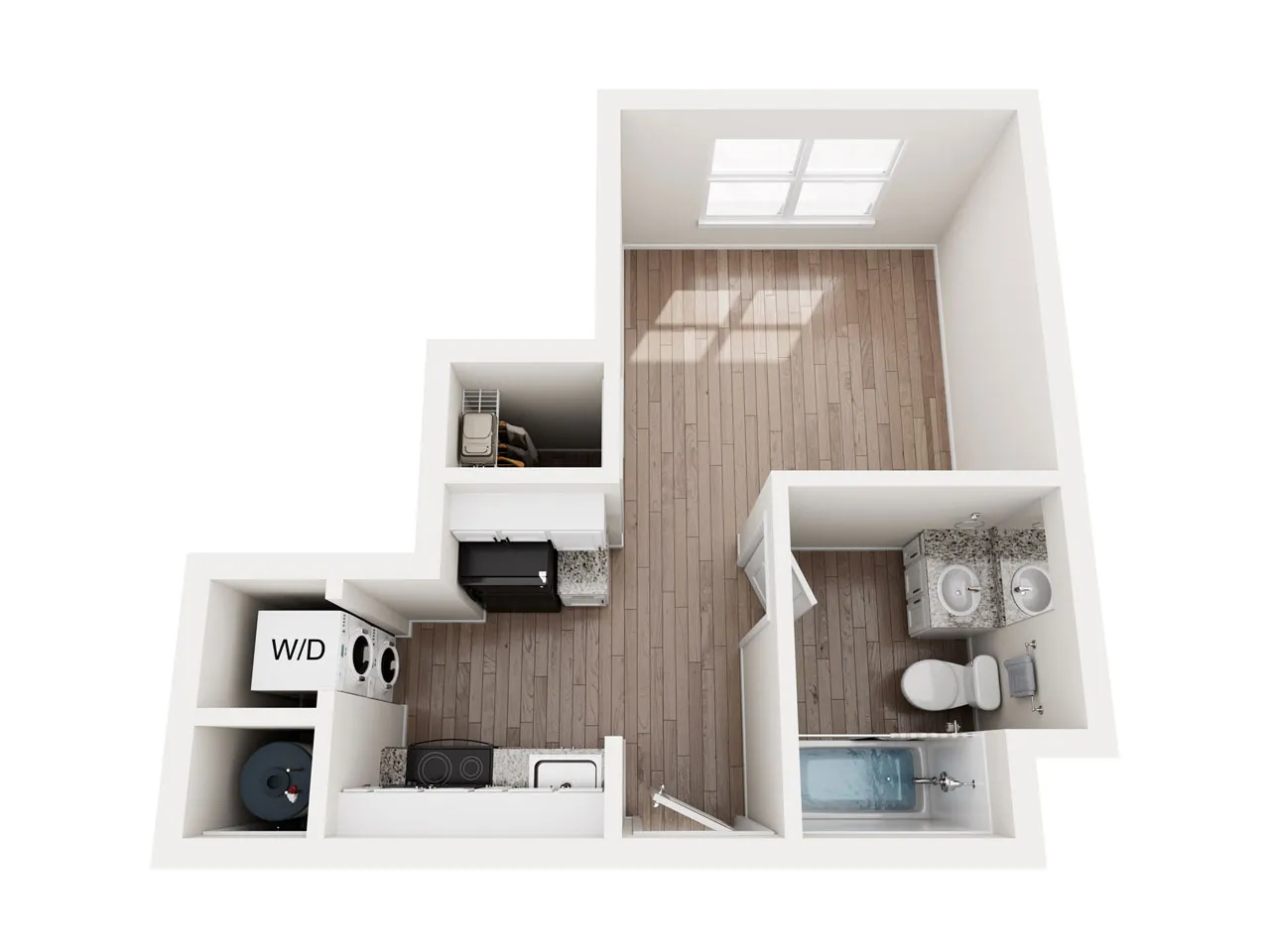 A0UF Studio Floor Plan | The Flatts Starkville | Apartments in Starkville MS