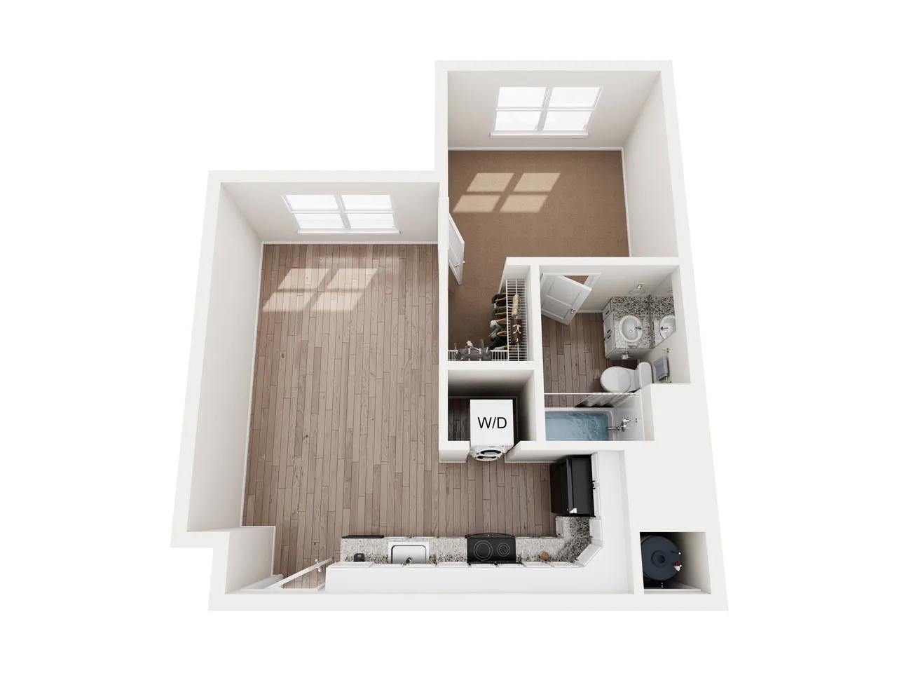 A1UF 1 Bedroom Floor Plan | The Flatts Starkville | Apartments in Starkville MS