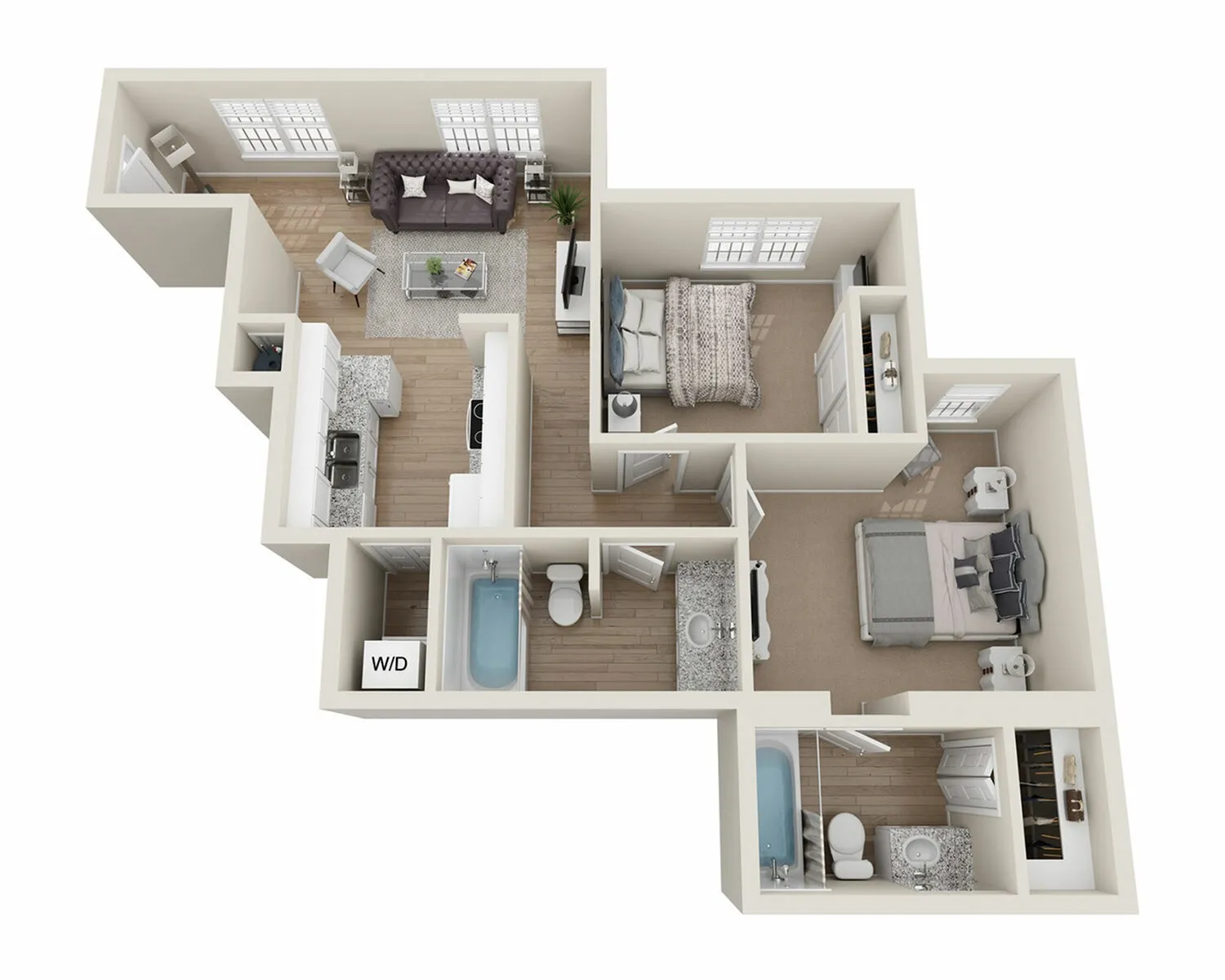 Theater Street | B2 2x2 Floor Plan