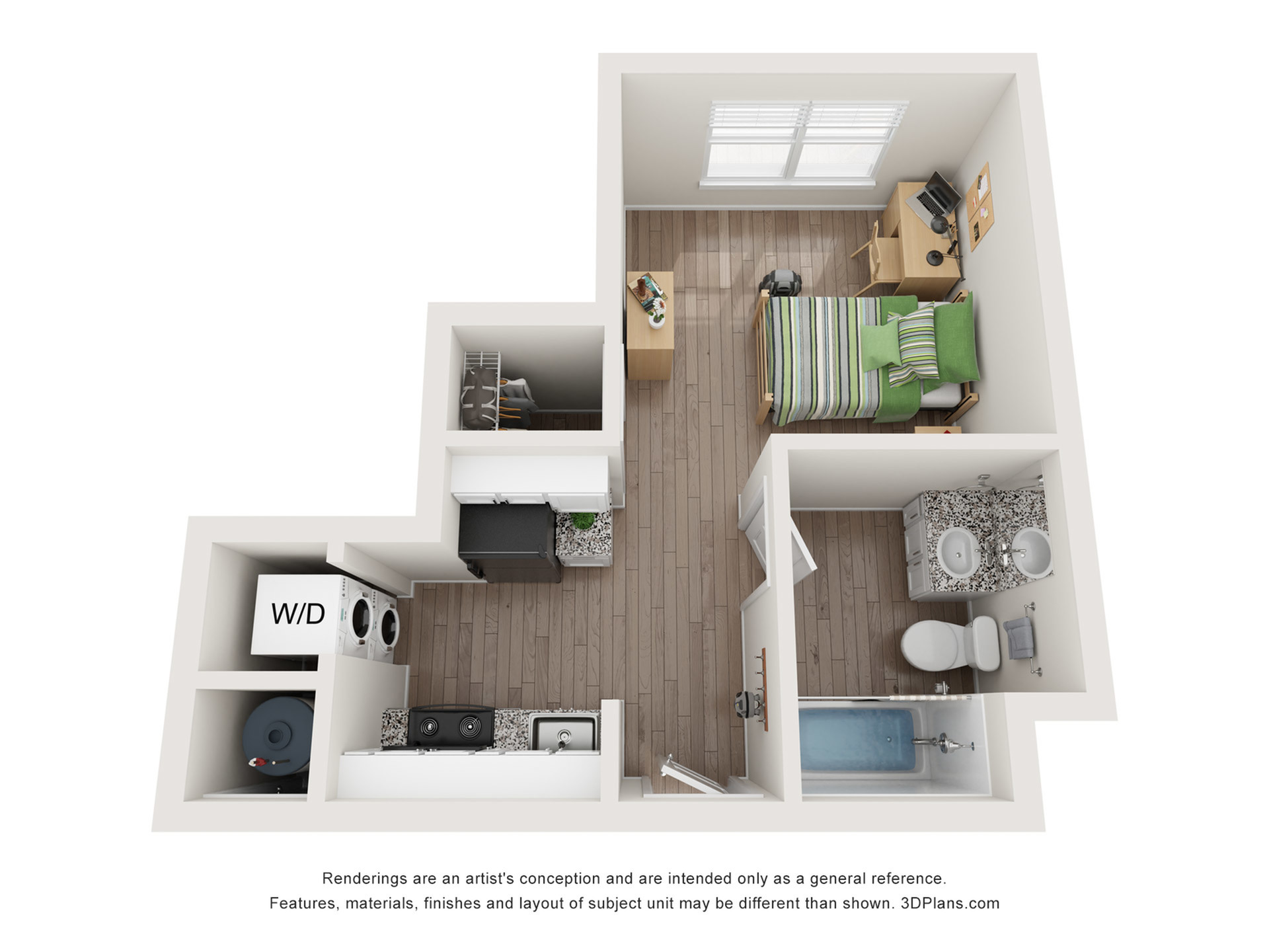 A0 Studio Floor Plan | The Flatts Starkville | Apartments in Starkville MS
