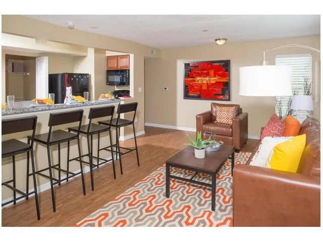 Wood-style Flooring in Common Area | Hawks Landing | Oxford Ohio Apartments