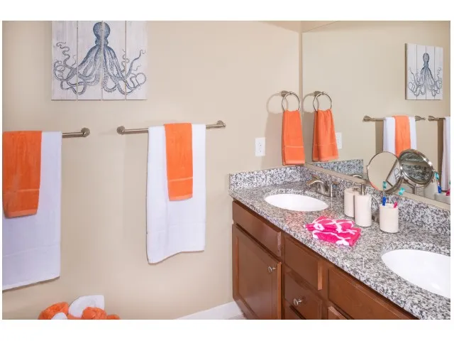Double Vanity in Bathrooms | Hawks Landing | Oxford Ohio Student Rentals