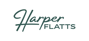 Elegant Harper Flatts logo in stylish script font.