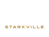 Logo for Five Points Starkville, featuring bold white lettering on a sleek black background.