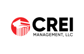 CREI Management's logo in white and red