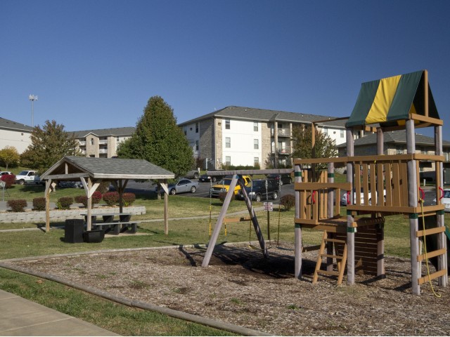 Playground Slide Swings Outside Lakewood Village