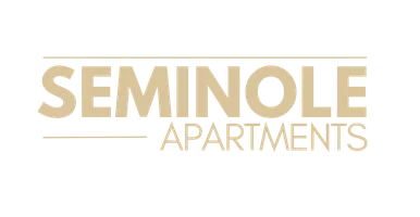 Seminole Apartments logo in gold lettering on a transparent background with a clean, modern design.