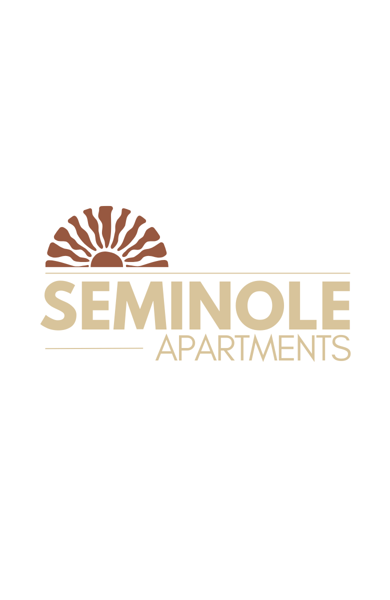 Elegant Seminole Apartments logo featuring a stylized sunburst design above the bold text.