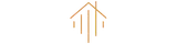Dryden Townhomes logo featuring a modern geometric house icon in warm gold and orange tones