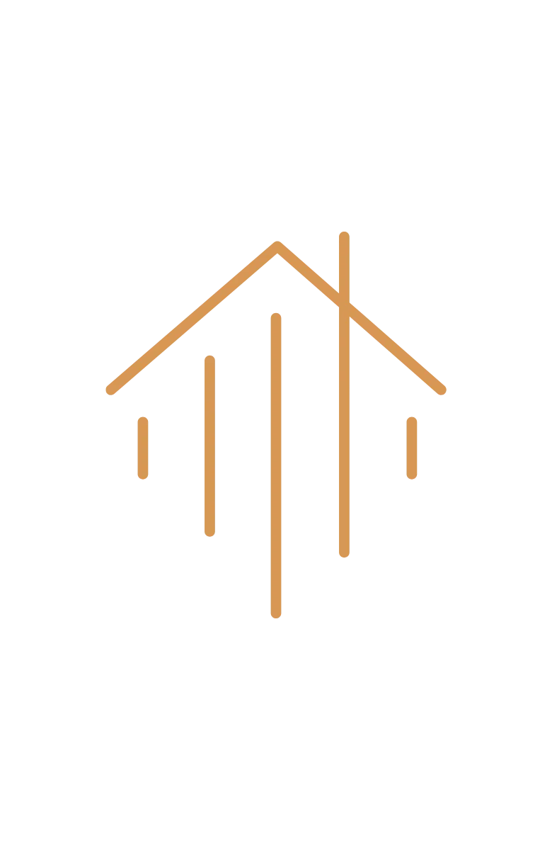 Modern minimalist apartment logo with sleek architectural lines forming a stylized house.