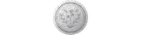 Silver circular Rosewood Village logo featuring a floral emblem