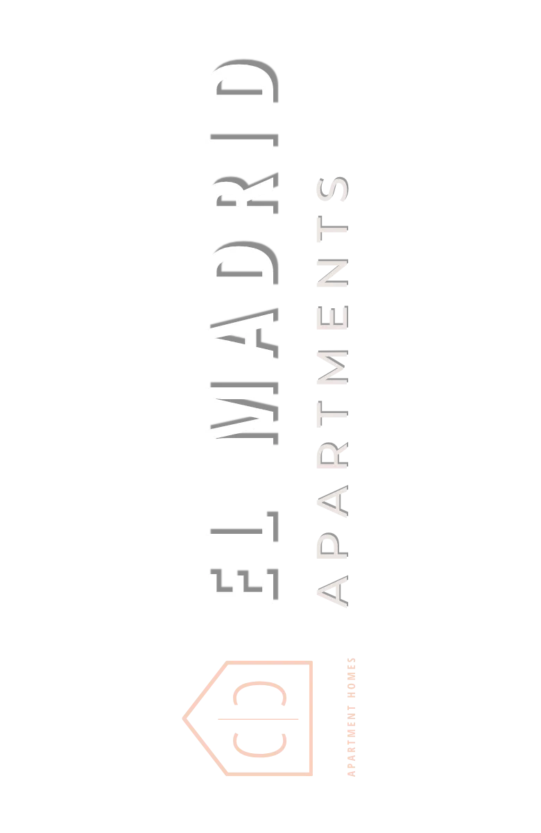 El Madrid Apartments logo with sleek design, representing modern urban living at Center City Apartment Homes.