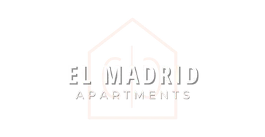 Elegant logo for El Madrid Apartments, Center City Apartment Homes, featuring stylish typography and a chic icon.