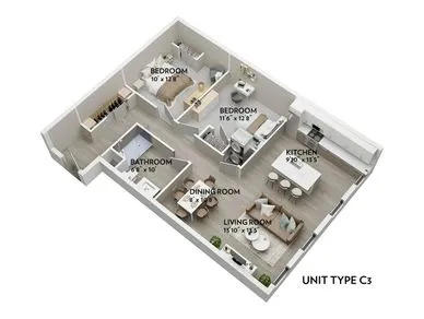 C3 - 913 Sq. Ft.