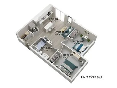 B1A - 661 Sq. Ft.