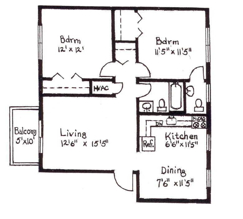 Apartment Floor Plan (Balcony)