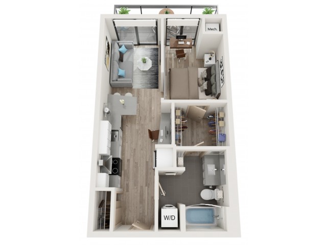 1 bedroom floorplan