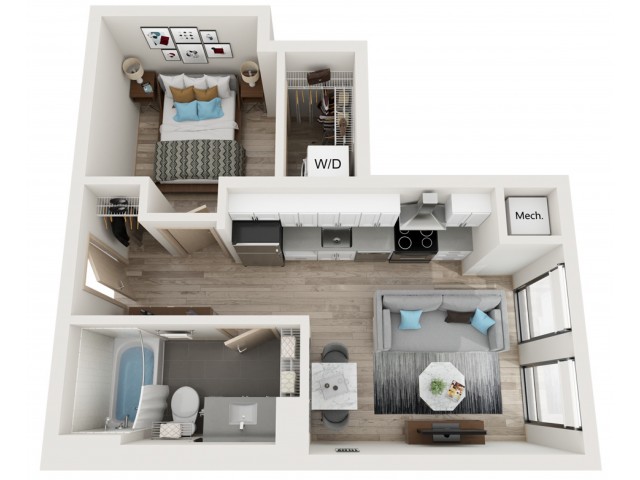 1 bedroom floorplan