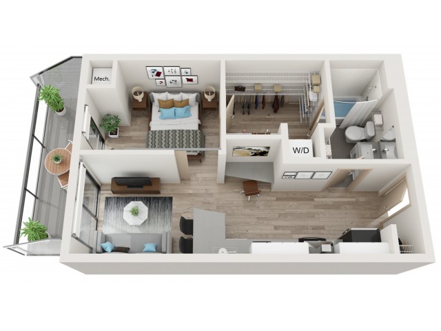 1 bedroom floorplan