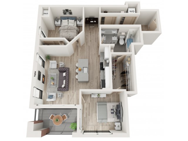 2 Bedroom Floor Plan