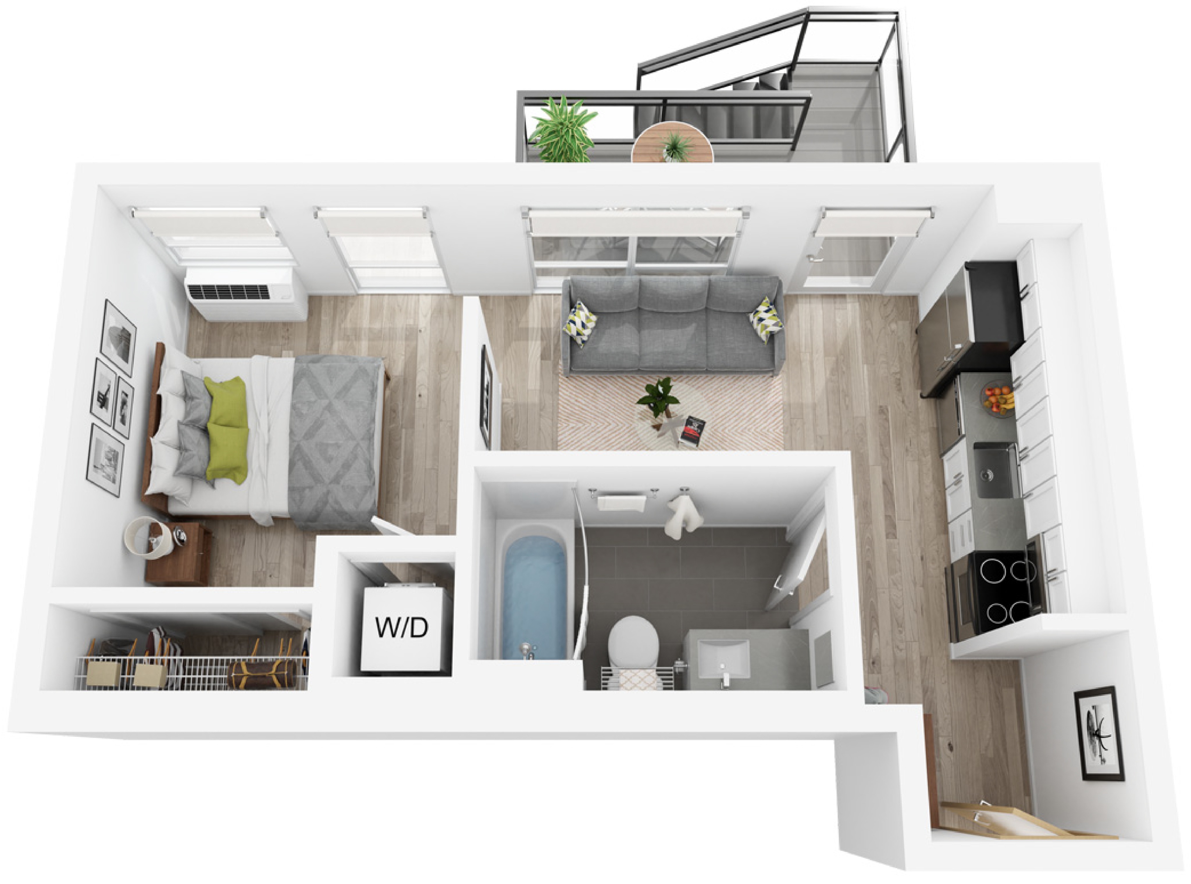 Plan U | 1 bedroom, 1 bathroom
