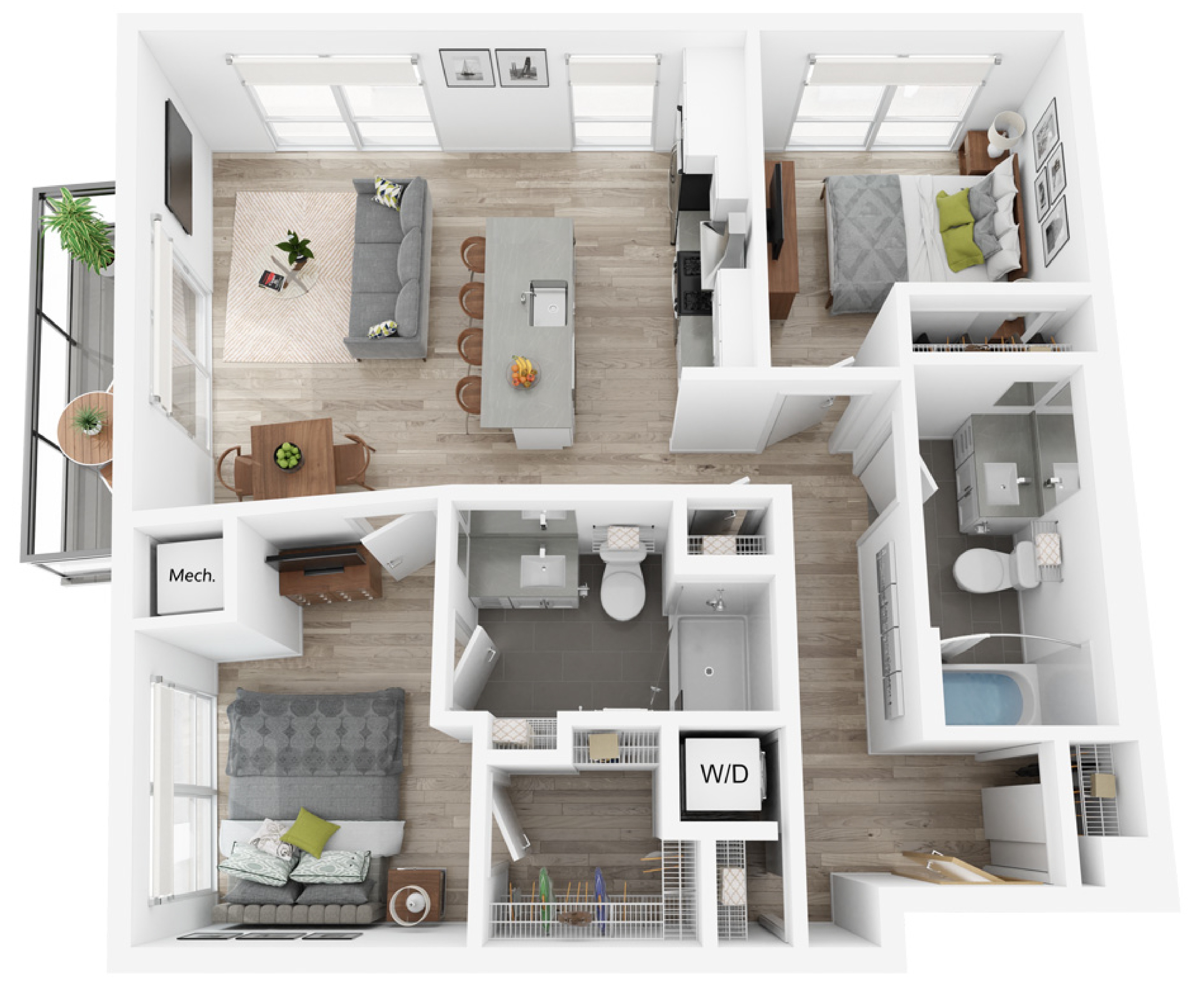 Plan A | 2 bed, 2 bath