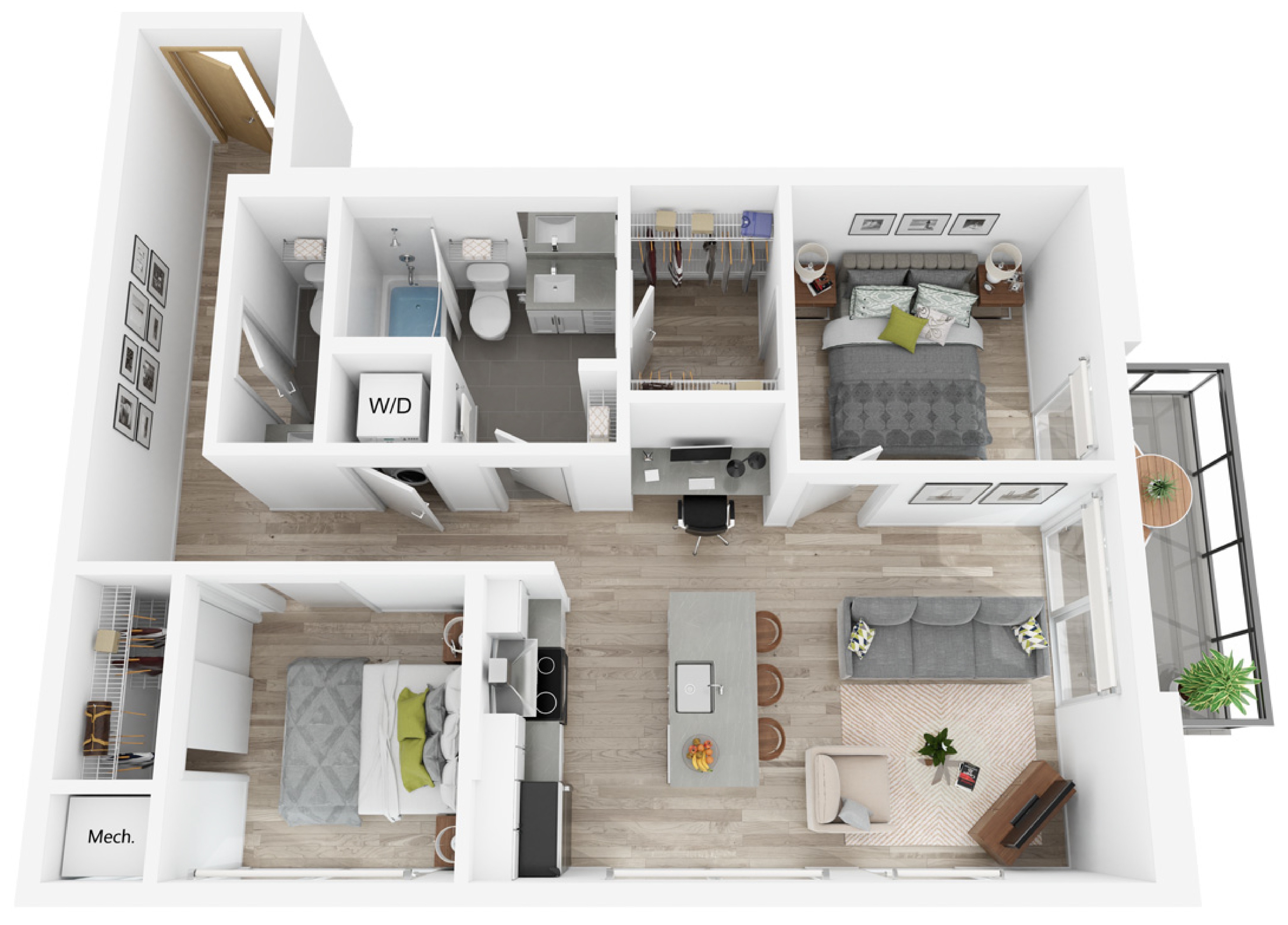 Plan G | 2 bed, 2 bath