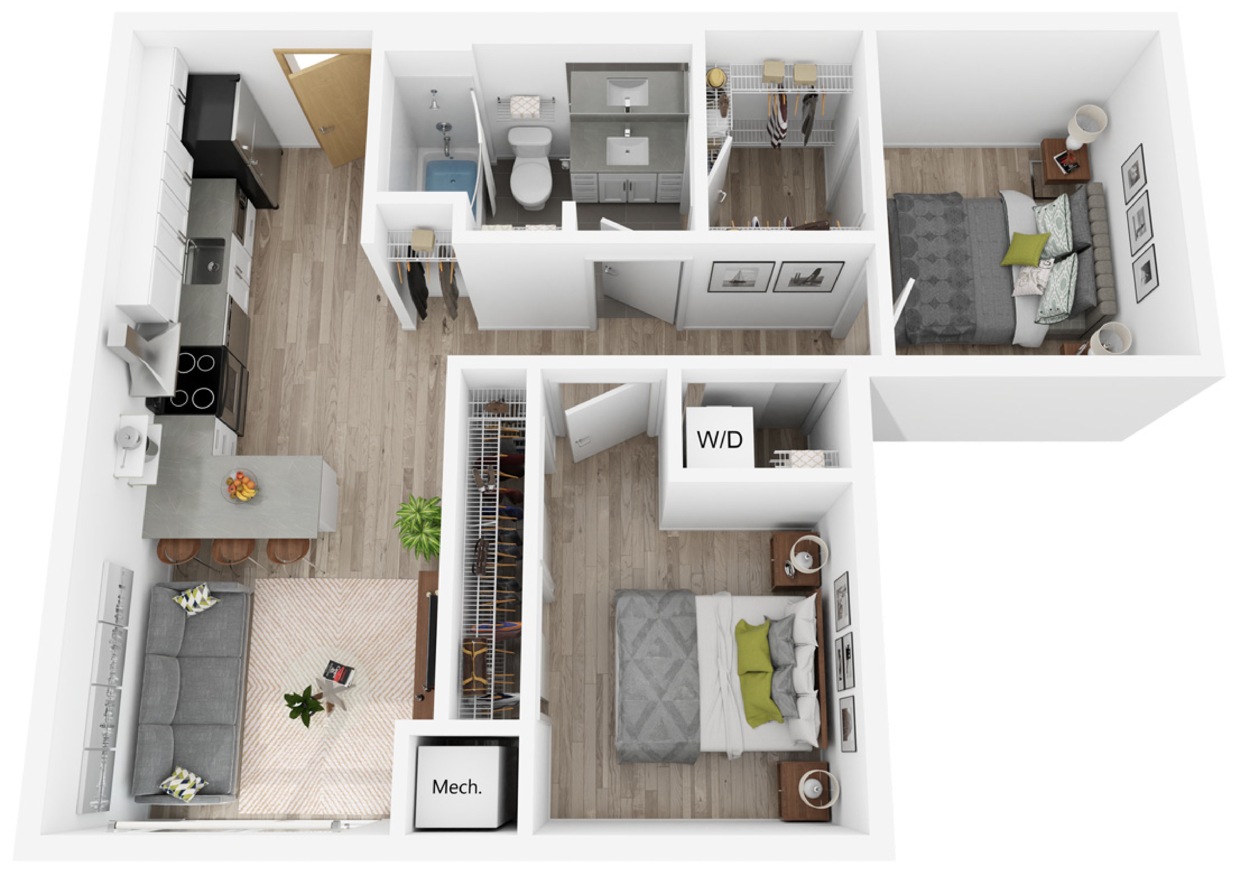 Plan O | 2 bedroom, 1 bath