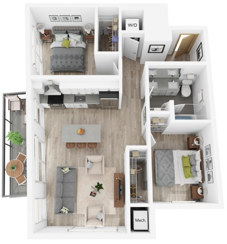 Plan Q | 2 bedroom, 1 bath