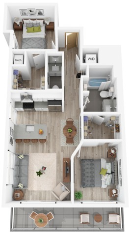 Plan PH4 | 2 bedroom, 1 bath