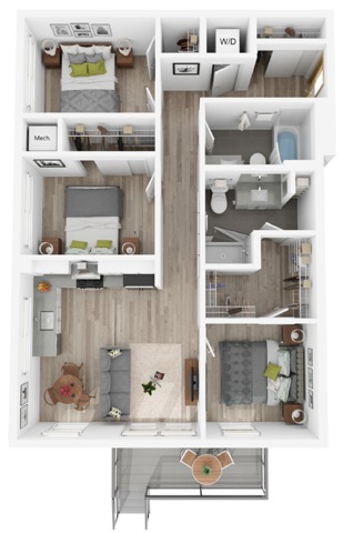 Plan X | 3 bedroom, 2 bath