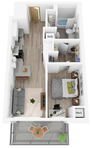 Plan H2 | 1 bedroom, 1 bathroom