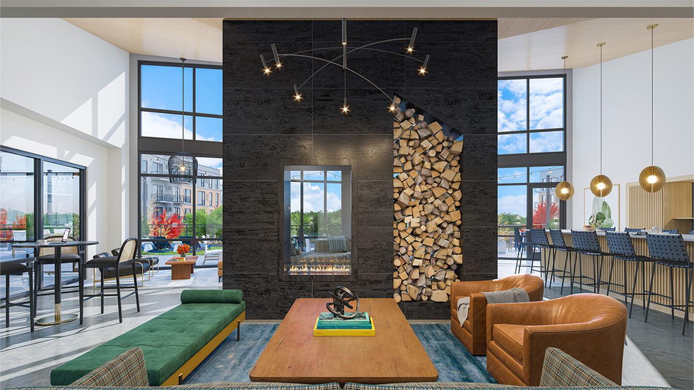 club room fireplace