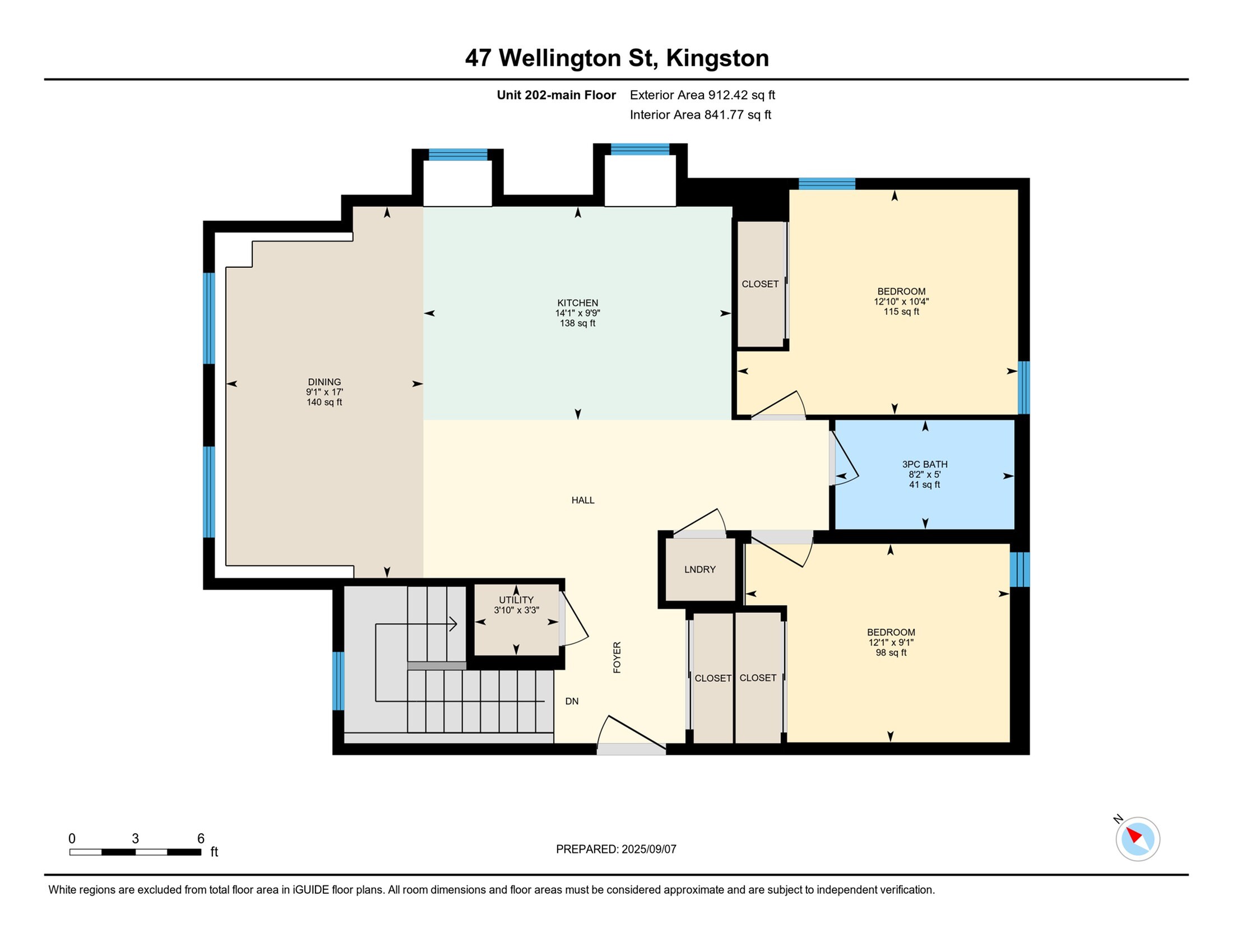 Inviting floor plan at 47 Wellington St, Kingston featuring 2 cozy bedrooms, a modern kitchen, and dining area, perfect for urban living.