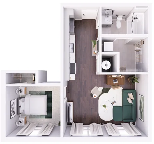 3D Floorplan image - 1C
