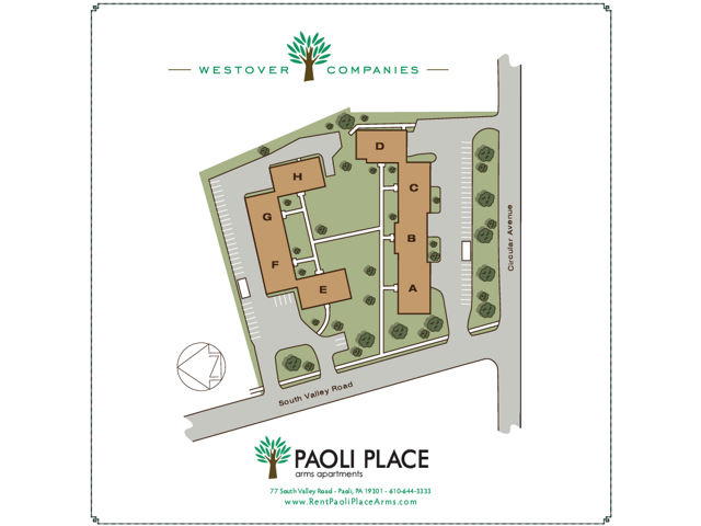 Paoli Place Arms Site Map