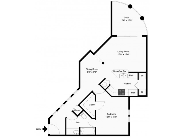 One Bedroom floor plan