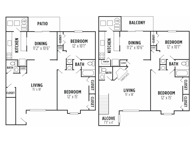 Floor Plan 3 | Wyomissing Apartments | Victoria Crossing Apartments