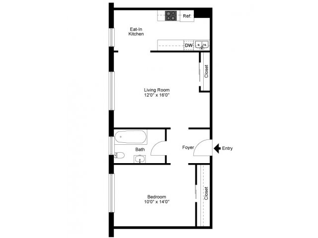 One Bedroom Floor Plan