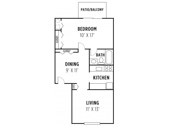 Floor Plan 6 | Apartment For Rent In Reading PA | Park Court Apartments