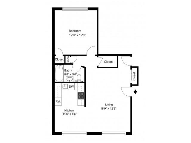 One Bedroom Floor Plan