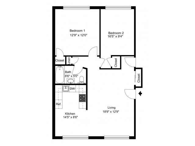 Two Bedroom Floor Plan