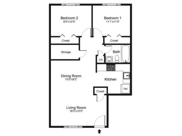 two bedroom floorplan