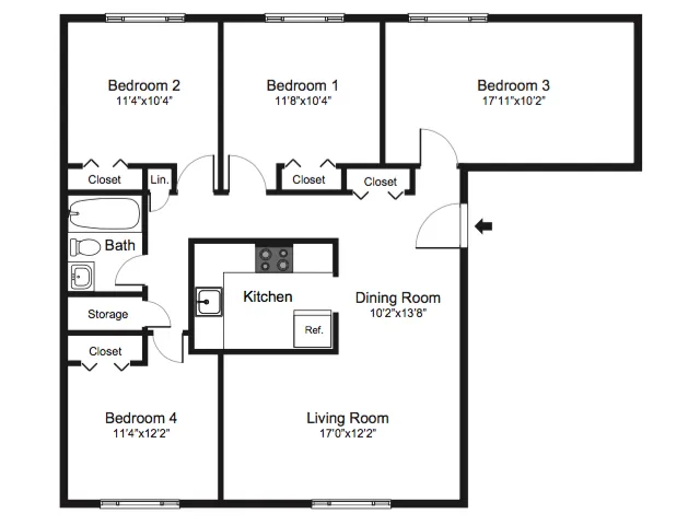 four bedroom floorplan