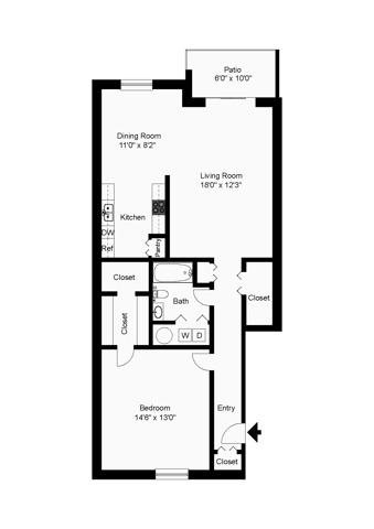 One Bedroom 2nd Floor