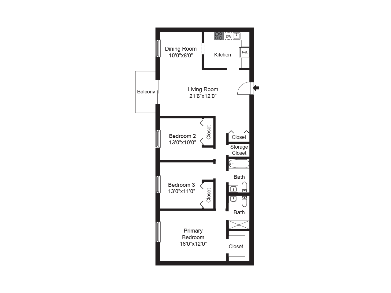 3 bed 2 bath