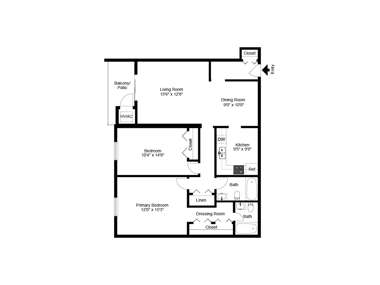 2 bed 1