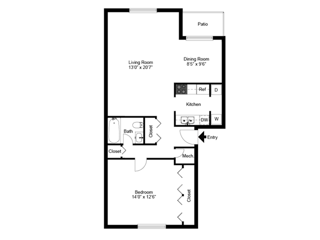 1 bed